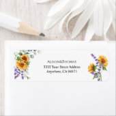 Zonnebloem Lavendel Trouw Retouradres Etiket (Insitu)