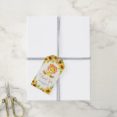 Zonnebloem Leeuw Baby shower Dank je wel Favor Cadeaulabel (Met Touw)