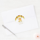 Zonnebloem Leeuw Baby shower Dank u gouden glitter Ronde Sticker (Envelop)