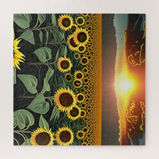 zonnebloem legpuzzel (Horizontaal)