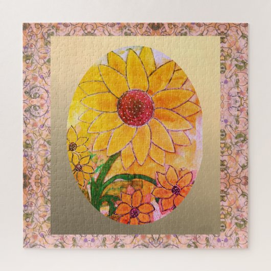 Zonnebloem legpuzzel (Verticaal)