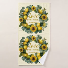 Zonnebloem Lemon Krans Love Design Badhanddoek