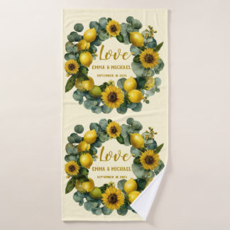 Zonnebloem Lemon Krans Love Design Badhanddoek