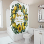 Zonnebloem Lemon Krans Love Design Douchegordijn (In situ)