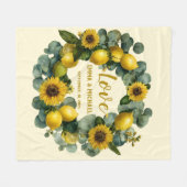Zonnebloem Lemon Krans Love Design Fleece Deken (Voorkant (Horizontaal))