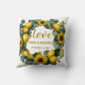 Zonnebloem Lemon Krans Love Design Kussen (Achterkant)