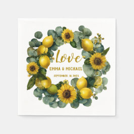 Zonnebloem Lemon Krans Love Design Servet