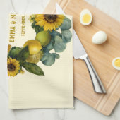 Zonnebloem Lemon Krans Love Design Theedoek (Quarter Fold)
