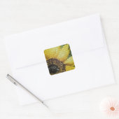 Zonnebloem lente Gele bloem Mozaïek Bloemen Vierkante Sticker (Envelop)