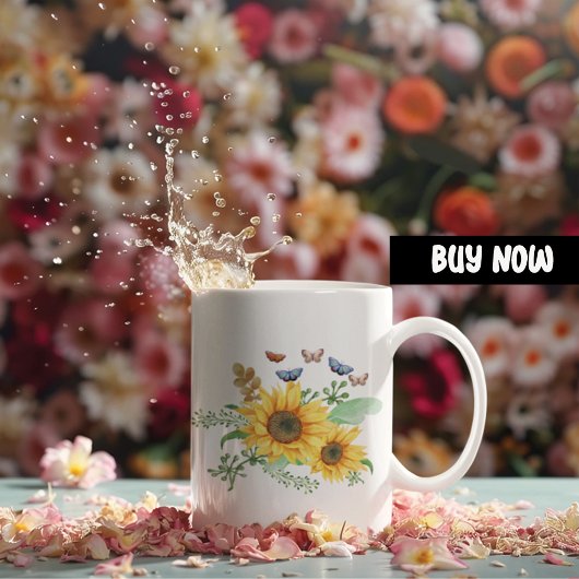 zonnebloem lente grote koffiekop