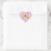 zonnebloem lente hart sticker (Tas)