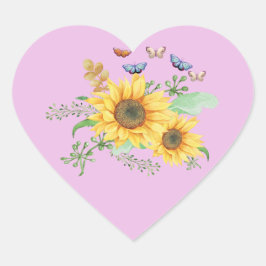 zonnebloem lente hart sticker