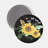 zonnebloem lente magneet (Voorkant / Achterkant)