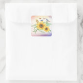 zonnebloem lente vierkante sticker (Tas)