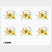 zonnebloem lente vierkante sticker (Vel)