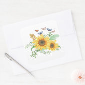 zonnebloem lente vierkante sticker (Envelop)