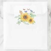zonnebloem lente vierkante sticker (Tas)