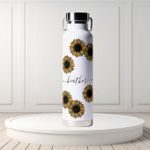 Zonnebloem Leopard Spot Monogram Naam Gepersonalis Waterfles