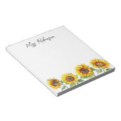 Zonnebloem Leraar Waardering Naam Notitieblok (Schuin)