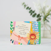 Zonnebloem Lettercode Envelope Moederdag Briefkaart (Staand voorkant)
