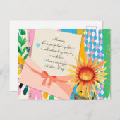 Zonnebloem Lettercode Envelope Moederdag Briefkaart (Voorkant / Achterkant)