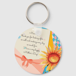 Zonnebloem Lettercode Envelope Moederdag Sleutelhanger
