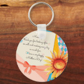 Zonnebloem Lettercode Envelope Moederdag Sleutelhanger (Voorkant)