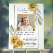 Zonnebloem Leven Viering Foto Welkom Begrafenis Acryl Bord (Neutraal)