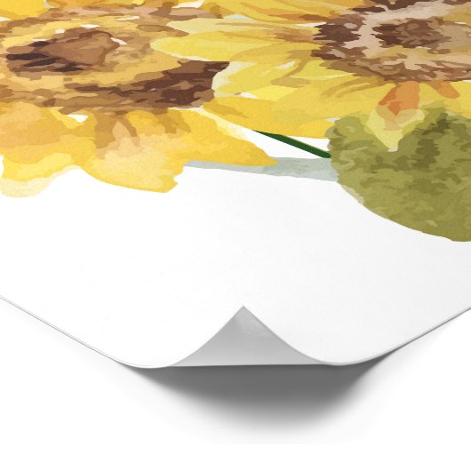 Zonnebloem Leven Viering Foto Welkom Begrafenis Poster (Hoek)