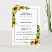 Zonnebloem Levensviering Funeral Programma (Achterkant)