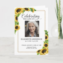 Zonnebloem Levensviering Funeral Programma