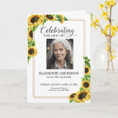 Zonnebloem Levensviering Funeral Programma (Gele Bloem)