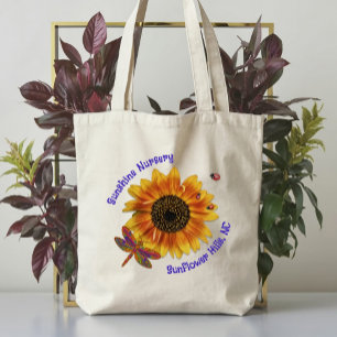 Zonnebloem Libelle Plantenkwekerij Naam Tote Bag
