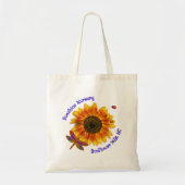 Zonnebloem Libelle Plantenkwekerij Naam Tote Bag (Voorkant)