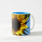 Zonnebloem - Licht Blauwe Mok met twee tonen (Voorkant rechts)