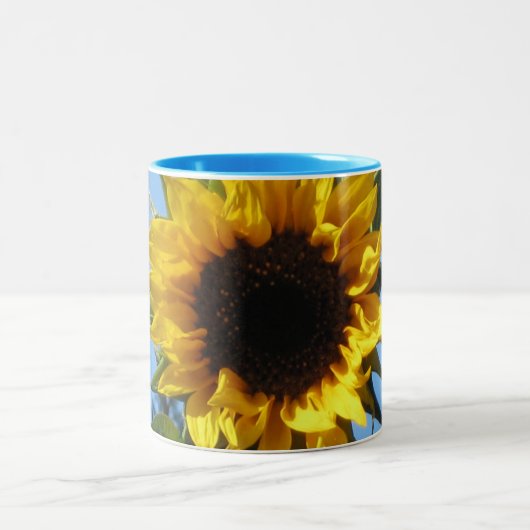 Zonnebloem - Licht Blauwe Mok met twee tonen (Center)