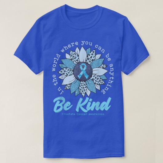 Zonnebloem Licht Blauwe Prostaat Kanker T-shirt (Design voorkant)