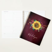 Zonnebloem Licht Floral Burgundy Waterverf Planner (Display)