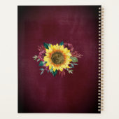 Zonnebloem Licht Floral Burgundy Waterverf Planner (Achterkant)