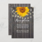 Zonnebloem & Lichtslingers Schuur Houten Ontvangst Informatiekaartje (Voorkant / Achterkant)