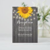 Zonnebloem & Lichtslingers Schuur Houten Ontvangst Informatiekaartje (Staand voorkant)