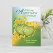 Zonnebloem Liefde 30ste Huwelijksjubileum Feest Kaart (Staand voorkant)