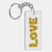 Zonnebloem Liefde Acryl Sleutelhanger (Voorkant Links)