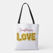 Zonnebloem Liefde Boodschappentas Tote Bag (Achterkant)