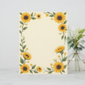 Zonnebloem Liefde Briefpapier Briefhoofd (Staand voorkant)