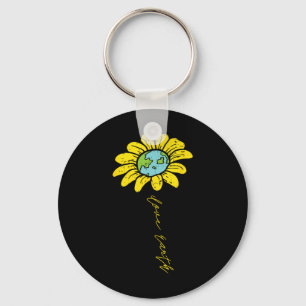 Zonnebloem Liefde Earth Day Retro Natuur Environme Sleutelhanger