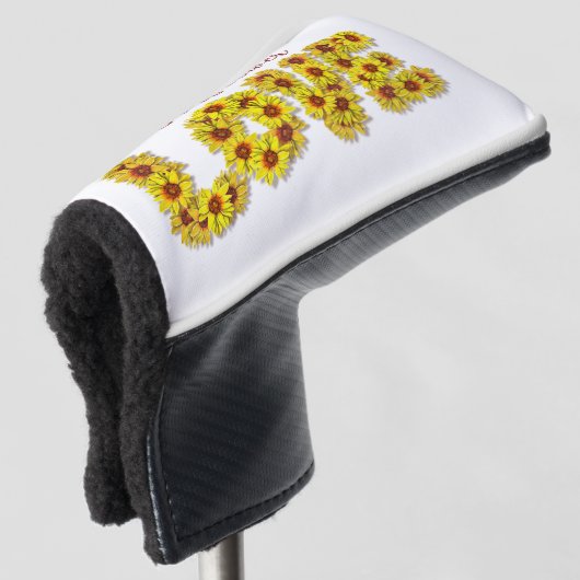 Zonnebloem Liefde Golf Putter Hoes Golfheadcover (3/4 voorkant)