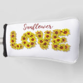 Zonnebloem Liefde Golf Putter Hoes Golfheadcover (Voorkant)