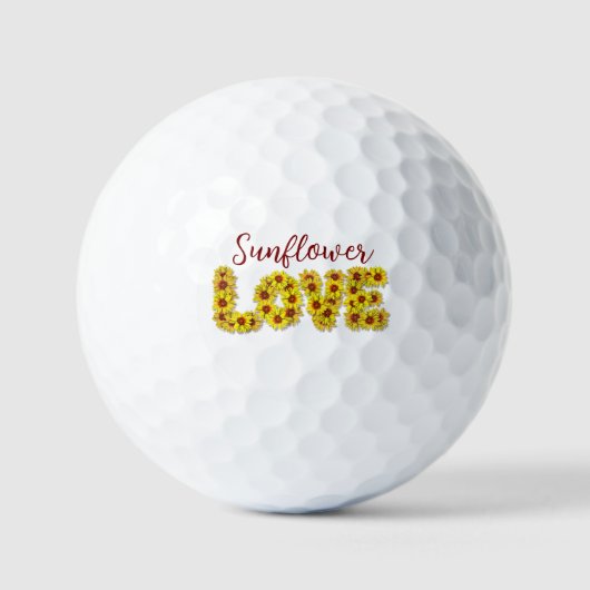 Zonnebloem Liefde Golfbal Golfballen (Voorkant)