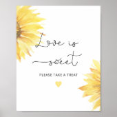 Zonnebloem Liefde is een mooie traktatie Poster (Voorkant)